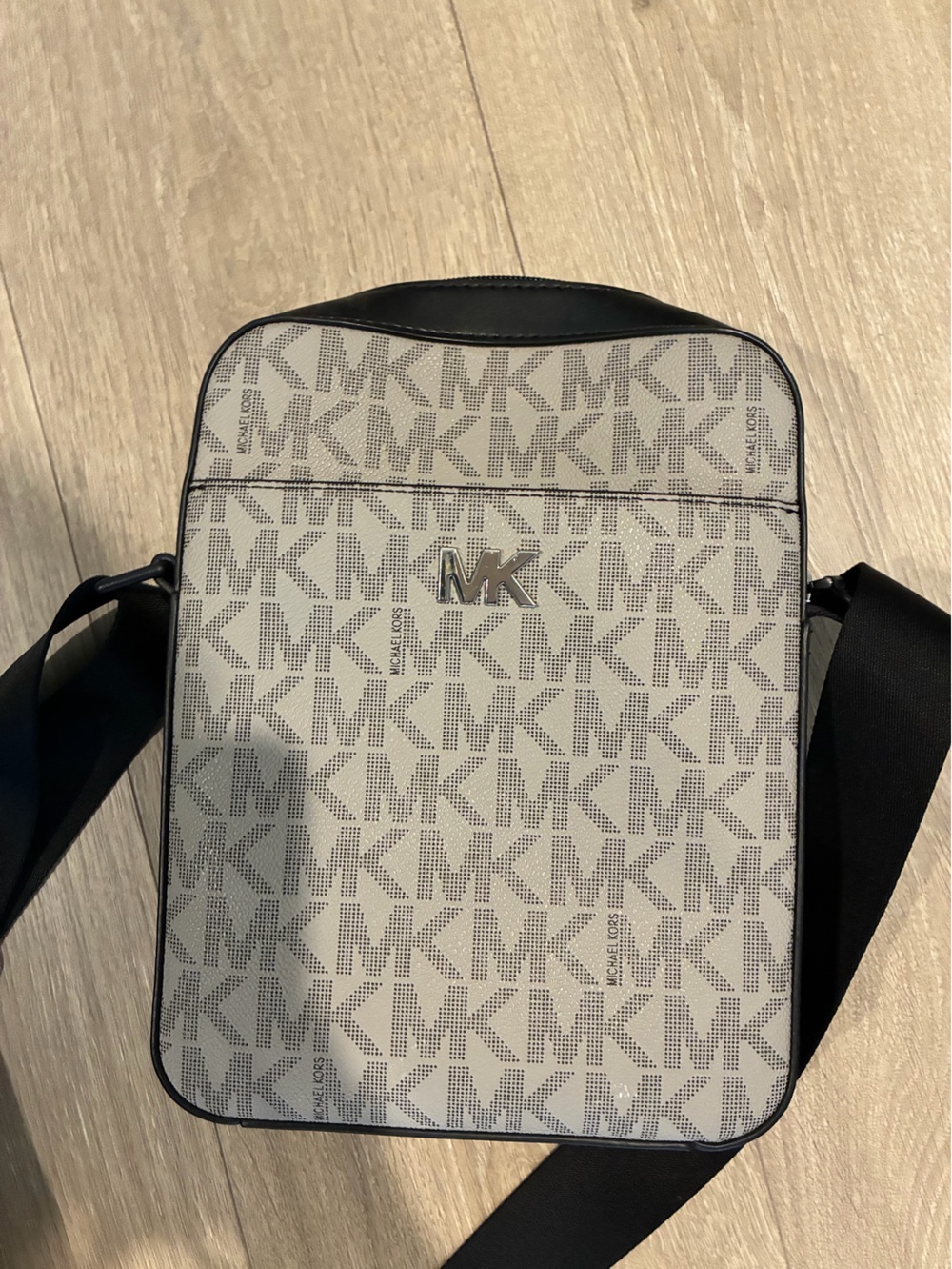 Michael Kors Men’s Grey MK Monogram Crossbody Bag